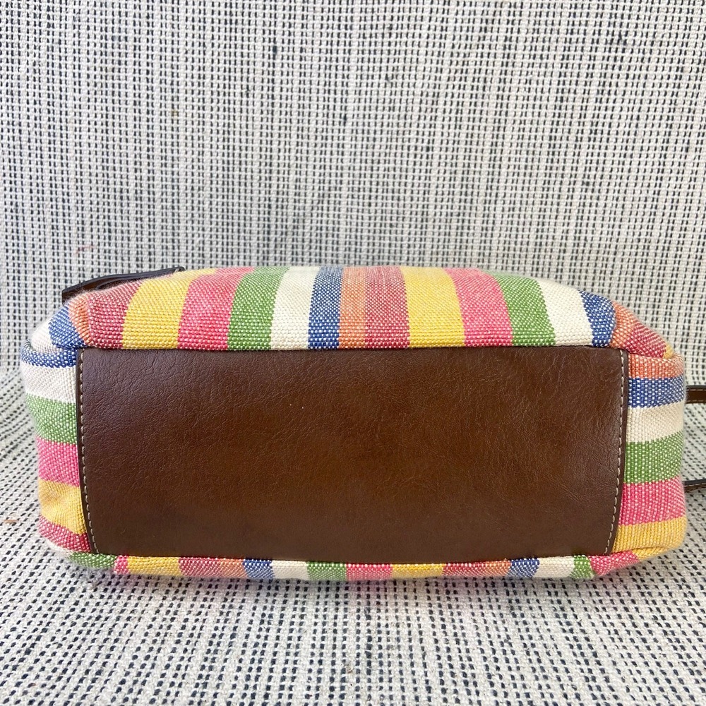 Relic Satchel Bag‎ Wood Handle Woven Striped Multicolor Crossbody Purse Y2K Boho - Picture 10 of 15